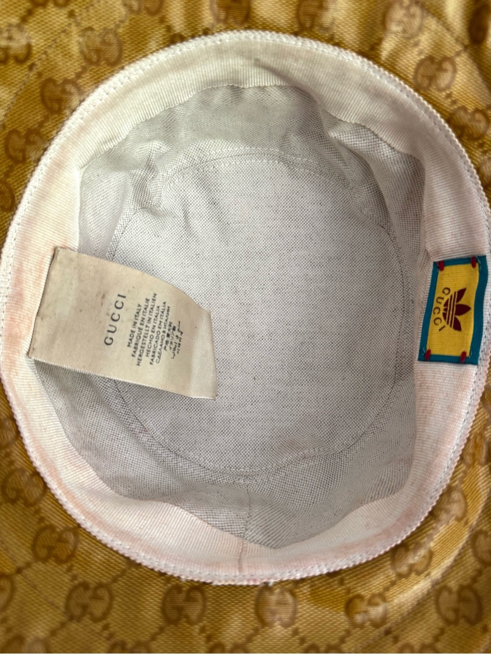 Gucci x Adidas Unisex GG Monogram Coated Canvas Bucket Hat M 58 - Picture 7 of 10